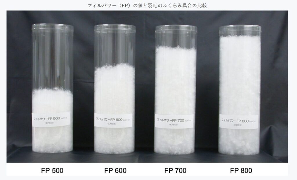 FPの値と羽毛のふくらみ具合の比較